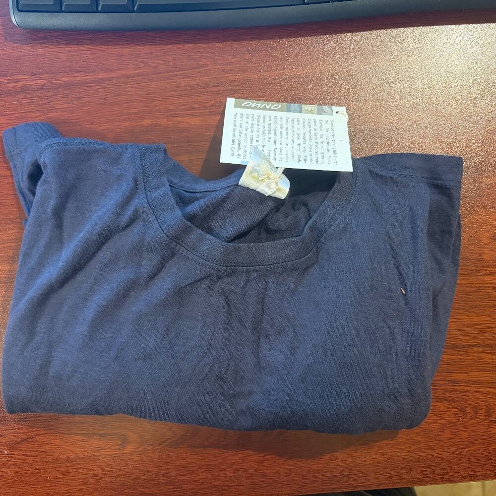 Men's Onno Long Sleeve Bamboo T-Shirt Charcoal Blue